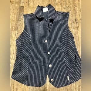 Vintage 90s Rockies Jean Vest SZ L 90s Striped Button Front